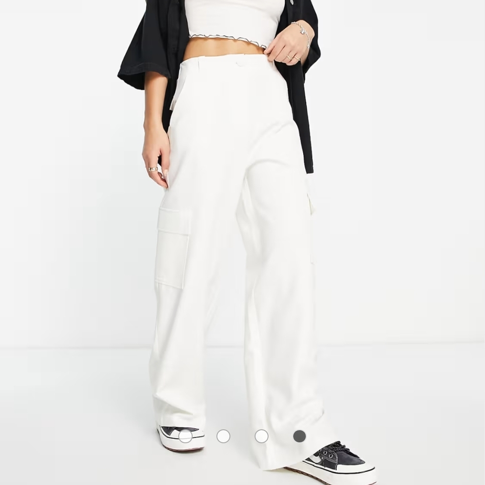 Women's White Cargo Pants